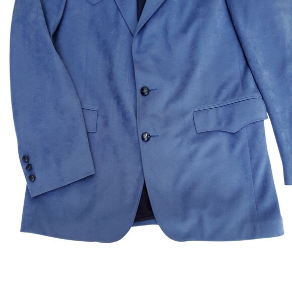 Vintage Pagano West Blue Polyester Western Blazer Jacket Sport Coat 42L - Picture 4 of 12